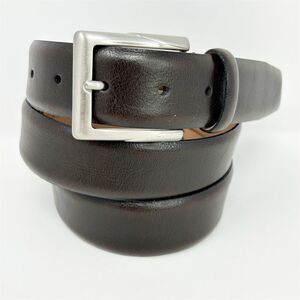 Trafalgar Men's Dark Chocolate Brown Italian Leather Dress Belt Size 44